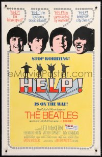 8x103 HELP linen 1sh 1965 great images of Beatles, John, Paul, George & Ringo, rock & roll classic!