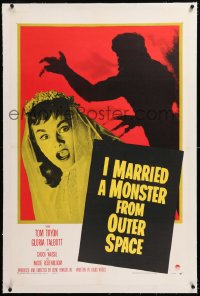 8x111 I MARRIED A MONSTER FROM OUTER SPACE linen 1sh 1958 great image of Gloria Talbott & alien shadow!