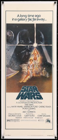 8x019 STAR WARS linen insert 1977 George Lucas classic sci-fi epic, iconic art by Tom Jung!