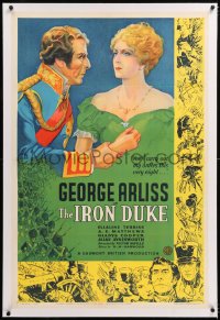 8x118 IRON DUKE linen 1sh 1935 George Arliss as The Duke of Wellington, Napoleon's master!