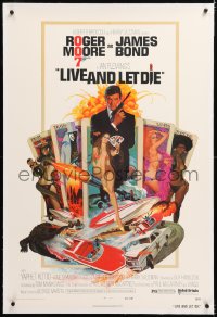 8x129 LIVE & LET DIE linen West Hemi 1sh 1973 Robert McGinnis art of Roger Moore as James Bond!