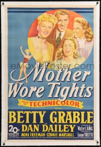 8x147 MOTHER WORE TIGHTS linen 1sh 1947 Fox stone litho of Betty Grable, Dan Dailey & Mona Freeman!