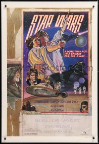 8x196 STAR WARS linen studio style D 1sh 1978 George Lucas, circus poster art by Struzan & White!