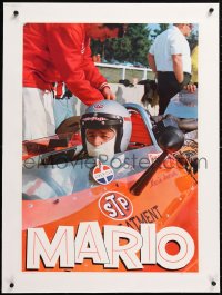 8y070 MARIO ANDRETTI linen 21x30 commercial poster 1970s Urban photo of the famous race car driver!