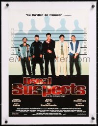 8y141 USUAL SUSPECTS linen French 16x21 1995 Baldwin, Byrne, Pollak, Del Toro, Spacey with watch!