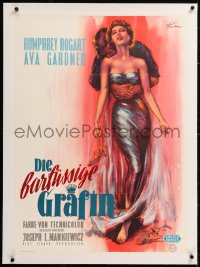 8y118 BAREFOOT CONTESSA linen German 1955 full-length art of sexy Ava Gardner by Rolf Goetze, rare!