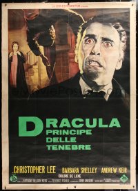 8y016 DRACULA PRINCE OF DARKNESS linen Italian 2p 1966 best Nistri art of vampire Christopher Lee!