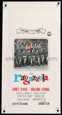 8y097 LA RAGAZZOLA linen Italian locandina 1965 sexy Agness Spaak in portrait w/prison women, rare!
