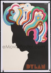 8y065 DYLAN linen 22x33 album insert poster 1967 colorful silhouette art of Bob by Milton Glaser!