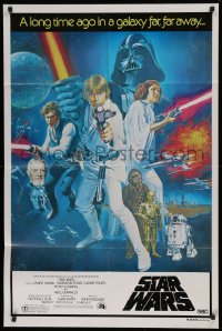 8z154 STAR WARS Aust 1sh 1977 George Lucas classic sci-fi epic, great art by Tom Chantrell!