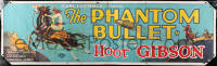 8z123 PHANTOM BULLET cloth banner 1926 cool art of Hoot Gibson on horse outrunning a bullet, rare!