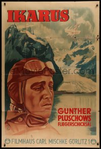 8z081 IKARUS German 38x56 R1941 Beyer art of German pilot/explorer Gunther Pluschow, ultra rare!
