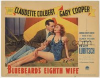 8z188 BLUEBEARD'S EIGHTH WIFE LC 1938 c/u of sexy Claudette Colbert w/Gary Cooper, Ernst Lubitsch!