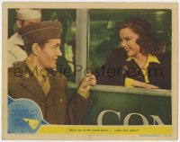 8z191 CLOCK LC 1945 soldier Robert Walker asks pretty Judy Garland to meet him under the clock!