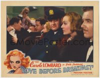 8z220 LOVE BEFORE BREAKFAST LC 1936 close up of cop staring at Carole Lombard & Preston Foster!