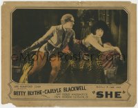 8z229 SHE LC 1925 sexy Betty Blythe seducing Carlyle Blackwell, H. Rider Haggard, ultra rare!