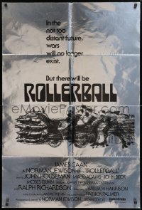 8z168 ROLLERBALL foil advance 1sh 1975 ultra rare with completely different Bob Peak sci-fi art!