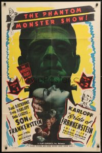 8z170 SON OF FRANKENSTEIN/BRIDE OF FRANKENSTEIN 1sh 1948 Boris Karloff as the monster, ultra rare!