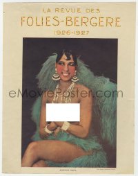 8z138 FOLIES BERGERE French trade ad 1926 Walery photo of naked Josephine Baker, ultra rare!