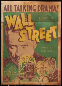 8z071 WALL STREET WC 1929 stock market tycoon Ralph Ince drives rival to suicide & seduces widow!