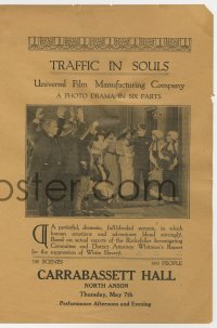 8z129 TRAFFIC IN SOULS herald 1913 super early Universal movie exposing white slavery in New York!