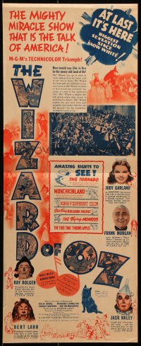 8z130 WIZARD OF OZ herald 1939 biggest screen sensation since Snow White, ultra rare & different!