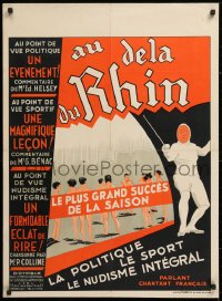 9a111 DEUTSCHLAND ZWISCHEN GESTERN UND HEUTE pre-war 24x33 Belgian 1933 art of nudists & fencer!