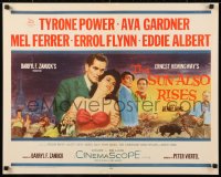9a025 SUN ALSO RISES 1/2sh 1957 Tyrone Power holds sexy Ava Gardner, Mel Ferrer, Errol Flynn!