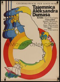 9a150 TAJEMSTVI VELIKEHO VYPRAVECE Polish 23x32 1972 colorful Maciej Zbikowski Musketeer art!