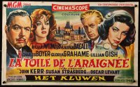 9b245 COBWEB Belgian 1955 artwork of Richard Widmark, Lauren Bacall, Charles Boyer, Gloria Grahame!