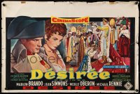9b252 DESIREE Belgian 1955 different art of Marlon Brando & pretty Jean Simmons!