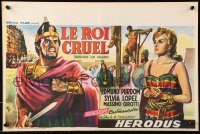 9b271 HEROD THE GREAT Belgian 1960 Wik art of Edmund Purdom, Sylvia Lopez, French/Italian epic!