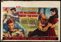 9b289 LUST FOR LIFE Belgian 1956 different artwork of Kirk Douglas as artist Vincent Van Gogh!