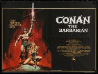 9b192 CONAN THE BARBARIAN British quad 1982 Arnold Schwarzenegger & Bergman by Casaro, rare!