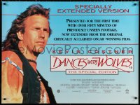 9b193 DANCES WITH WOLVES British quad R1992 Kevin Costner & Native American Indians, buffalo herd!
