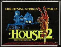 9b198 HOUSE II: THE SECOND STORY British quad 1987 great horror art of severed hand and house!