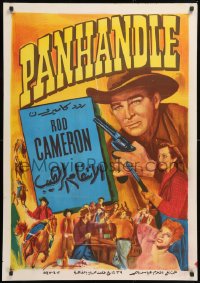 9b158 PANHANDLE Egyptian poster R1960s Texas cowboy Rod Cameron & pretty Cathy Downs!