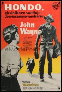 9b040 HONDO Finnish 1954 John Wayne has the heat of the plains in his veins & a stain on his name!