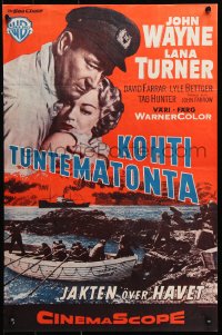 9b047 SEA CHASE Finnish 1955 different seafaring images of John Wayne & Lana Turner by Engel!