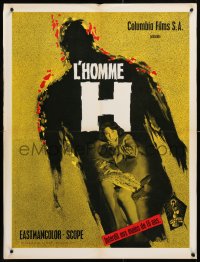 9b646 H MAN French 24x32 1959 Ishiro Honda, cool atomic sci-fi horror artwork!