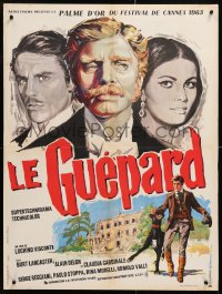 9b662 LEOPARD French 24x32 1963 Visconti's Il Gattopardo, Burt Lancaster, art by Gonzalez!