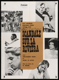 9b687 RIVIERA-STORY French 21x29 1961 art of sexy Ulla Jacobsson, Wolfgang Preiss!