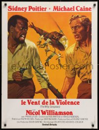 9b702 WILBY CONSPIRACY French 24x32 1975 art of Sidney Poitier & Michael Caine with helicopter!