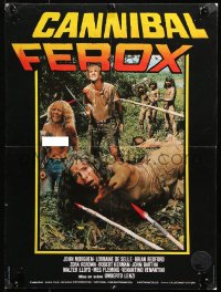 9b720 CANNIBAL FEROX French 16x21 1982 Lenzi's Make Them Die Slowly, natives torturing people!