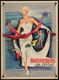9b749 MANNEQUINS OF PARIS French 16x22 1957 Andre Hunebelle's Mannequins de Paris, Bertrand art!