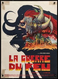 9b764 QUEST FOR FIRE style B French 15x21 1981 best different caveman art by Philippe Druillet!