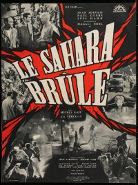 9b767 SAHARA ON FIRE French 20x27 1961 Michel Gast, Jean Servais, cool images of cast!