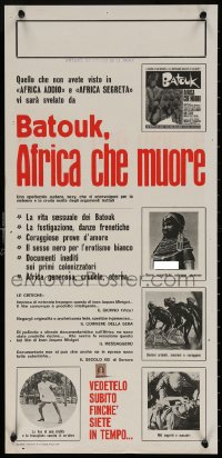 9b797 BATOUK Italian locandina 1970 cool Africa scenes & sexy naked girl artwork by Piovano!