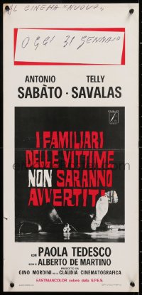 9b819 CRIME BOSS Italian locandina 1972 Telly Savalas, Antonio Sabato, completely different!