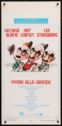 9b841 GOING IN STYLE Italian locandina 1980 wacky art of George Burns, Art Carney & Lee Strasberg!